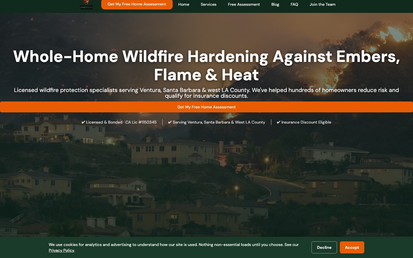 The current homepage